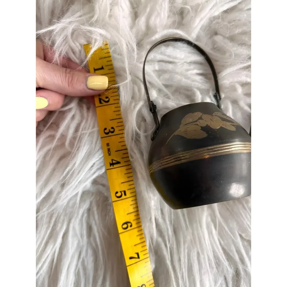 Vintage Brass Teapot Gold Floral Engraved Mini‎ Kettle Elegantdecor Homedecor